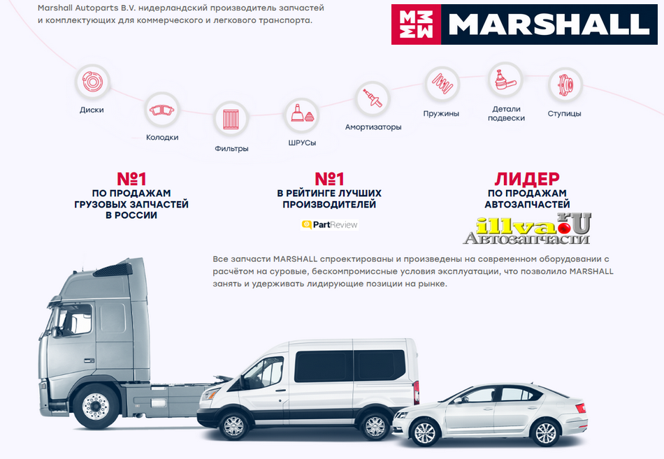 Купить запчастей MARSHALL на официальном сайте Автодом ИЛЛВА в Екатеринбурге