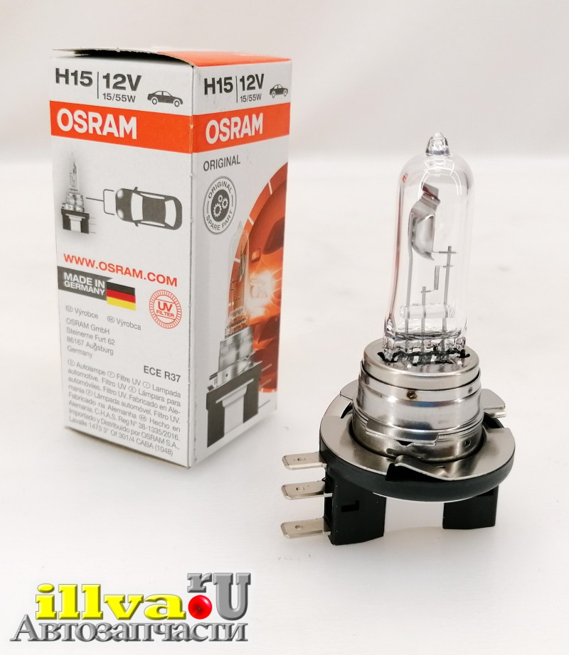 Лампа H15 12V 15/55W PGJ23t-1 ORIGINAL LINE Osram 64176 купить