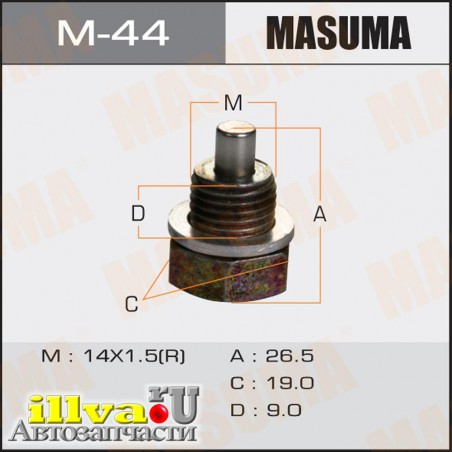 Маслосливная пробка, болт маслосливной с магнитом M14X1,5 артикул 99511-11-400, LFE5-10-404 Masuma M-44