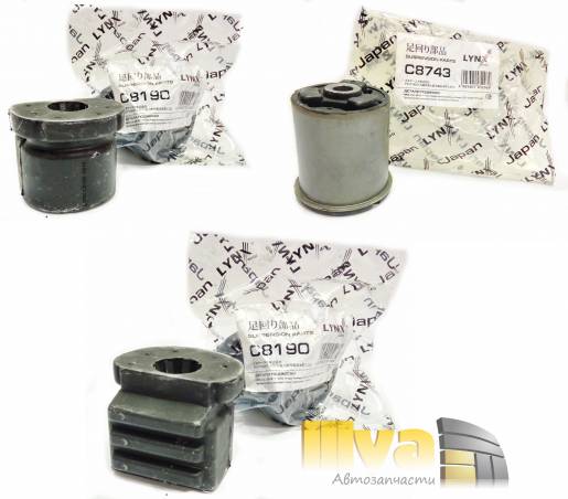 Комплект сайлентблоков  на Nexia, Espero, Lanos, Kadet E -  передние и задние сайлентблоки передних рычагов - 4шт и сайлентблоки задней балки 2шт, LynxAuto C8189-C8190-C8743