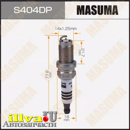 Свеча зажигания MASUMA Double Platinum для автомобилей AUDI, MITSUBISHI, SKODA, VOLKSWAGEN аналог (PZFR6R) S404DP