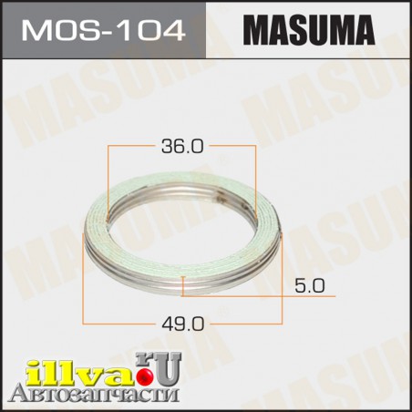 Кольцо глушителя 36 х 49 x 5 для автомобилей TOYOTA MASUMA MOS-104