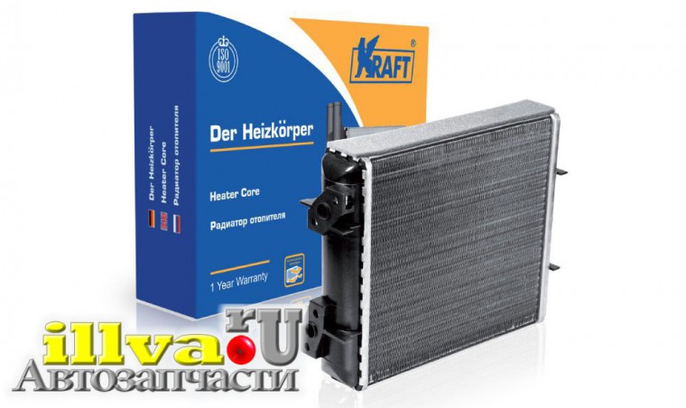 Радиатор отопителя для а/м ваз 2101-2107 алюминий Kraft КТ 104004