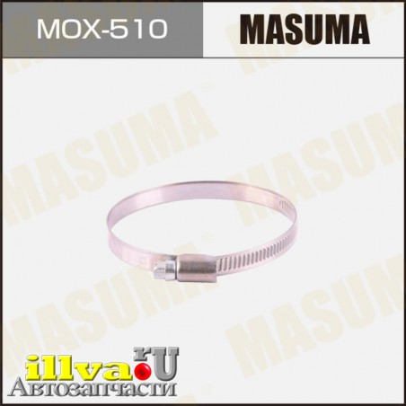 Хомут Червячный Masuma 60-80 мм нержавеющая сталь MOX-510