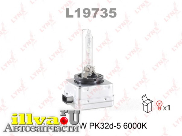 Лампа газоразрядная ксенон D3S 42V 35W PK32d-5 6000K LYNXauto L19735