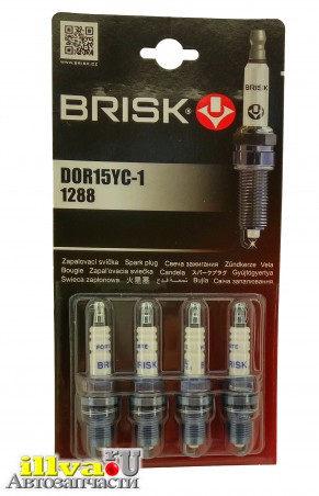 Свечи зажигания BRISK Super FORTE - ваз 2112 16-клапанный инжектор  Чехия 4 штуки DOR15YC-1