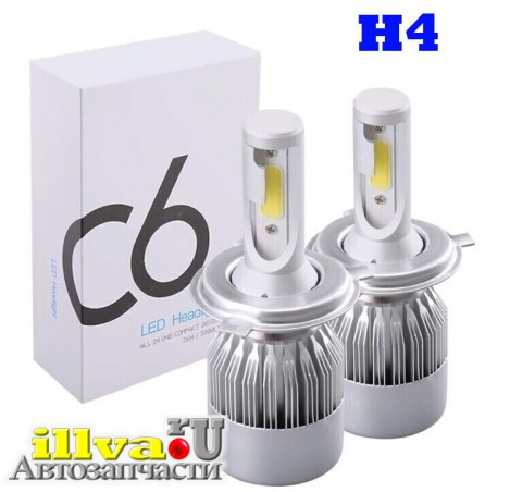 Led headlight h4 c6 с цоколями светодиодные