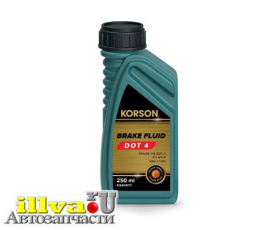 Жидкость тормозная KORSON BRAKE FLUID DOT-4 0, 25л KS30017