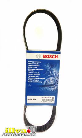 Поликлиновый ремень генератора - ваз 2108 Bosch 6PK698 арт.1987946034
