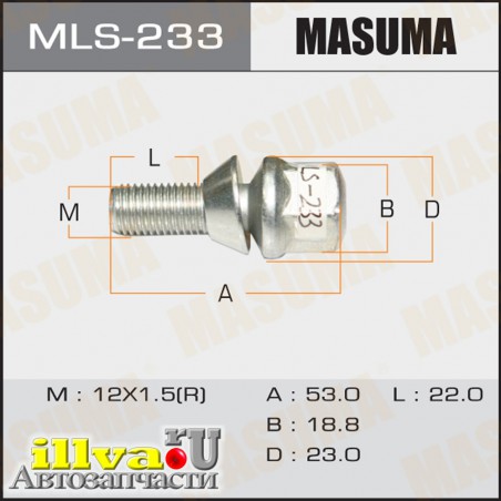 Болт колеса M12 x 1.5 для Renault Megan II, Clio II MASUMA MLS-233