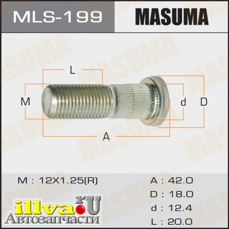 Шпилька колеса M 12 x 1.25 для автомобилей Suzuki MASUMA MLS-199