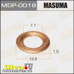 Кольцо форсунки 7,7 х 13,8 х 1 для NISSAN с двс TD, CD, FD Медь MASUMA MDP0018