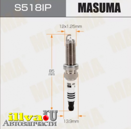Свеча зажигания MASUMA Iridium + Platinum аналог NGK ILZKAR8H8S DENSO VXEHC24G S518IP