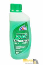 Антифриз зеленый AGA Z42 -42°С +123°С 1 литр, универсальный, совместимый с G11, G12, G12+, G12++, G13 AGA048Z