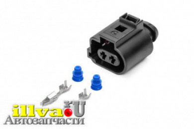 Разъем 2-х контактный электромагнититного клапана омывателя фар - VAG Cargen AX6752S, 1J0973722A 