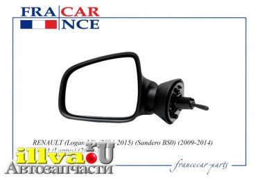 Зеркало боковое LADA Largus, Renault Logan левое механическое 963023121R FranceCar fcr220035
