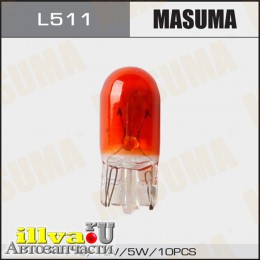 Лампа 12 В 5 Вт без цоколя T10 Orange Masuma L511