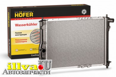 Радиатор охлаждения Chevrolet Lanos; ZAZ Chance с двс 1.5-1.6 MT -А/С паяный 96351263 Hofer HF708482