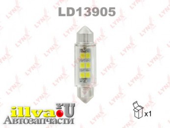 Лампа светодиодная LED C5W T11x39 12V SV8,5-8 SMDx6 6900K LD13905