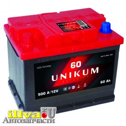 Аккумулятор UNIKUM, акб unikum 60 Ач 6СТ-60,1 VL прямая полярность 