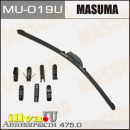 Щетка стеклоочистителя бескаркасная MASUMA 19/475 мм универсальная 8 переходников MU-019U