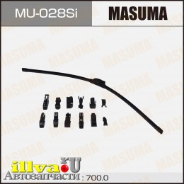 Щетка стеклоочистителя бескаркасная MASUMA 28/700 мм силиконовая 12 переходников MU-028Si
