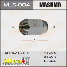 Гайка колеса M 12 x 1,25 стандартный конус средняя под ключ 21 MASUMA MLS-004