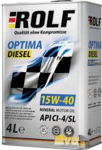 Моторное масло 15W-40 ROLF Оptima Diesel полусинтетическое CI-4/SL 4 литра