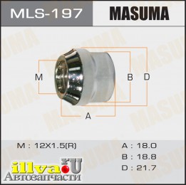 Гайка колеса M 12 х 1,5 конус с юбкой открытая под ключ 23 MASUMA MLS-197