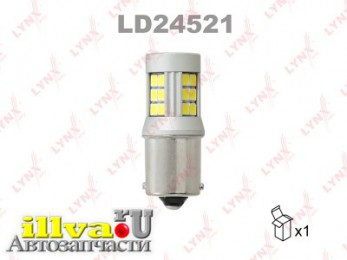 Лампа светодиодная LED P21W S25 24V BA15s SMDx27 6200K LD24521