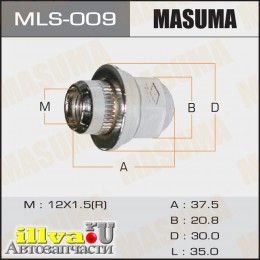 Гайка колеса M 12 x 1,5 с шайбой под ключ 21 для автомобилей Mitsubishi MASUMA MLS-009