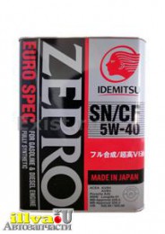 Синтетическое моторное масло IDEMITSU ZEPRO EURO SPEC 5W40 A3/B4 SN/CF 1849-004