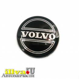 Колпак, заглушка для литых дисков Volvo 3546923 черные хром размер 64/62 VO64-62BA (FH-001)