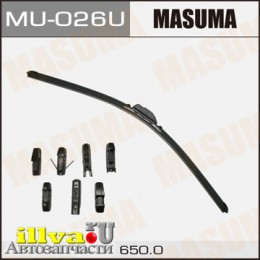 Щетка стеклоочистителя бескаркасная MASUMA 26/650 мм универсальная 8 переходников MU-026U