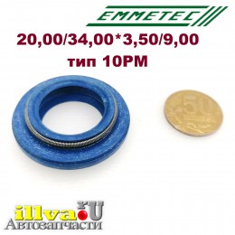 Сальник под шток 20 мм в размере 34,00*3,50/9,00 тип сальника 10PM Италия Emmetec 03-304