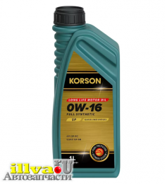 Моторное масло KORSON FULL SYNTHETIC 0W⁠-⁠16 SP синтетическое 1 л KS00181