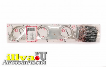 Прокладка коллектора для а/м ВАЗ 21124 16 кл металл 2 слоя прокладка, шпильки, гайки, шайбы Квадратис KVM21124100808902