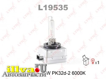 Лампа газоразрядная ксенон D1S 42V 35W PK32d-5 6000K LYNXauto L19535