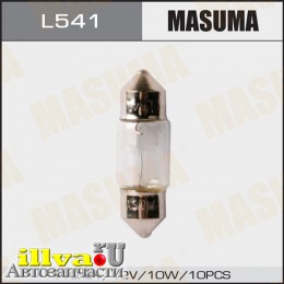 Лампа 12 В 10 Вт салонная пальчиковая 31 мм T10 SV8.5 MASUMA L541