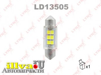 Лампа светодиодная LED C5W T11x35 12V SV8,5-8 SMDx6 6900K LD13505