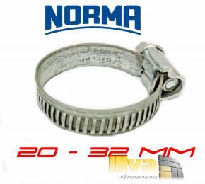 Хомут червячный NORMA (20 - 32 мм) производство Германия патрубок вентиляции картера для а/м ваз 2108-10
