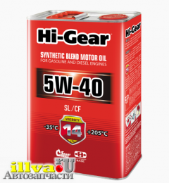 Масло моторное HI-GEAR 5W-40 SL/СF полусинтетическое 4 л HG1144