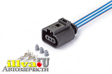 Разъем 3-х контактный а/м VAG к датчику уровня масла, с проводами Cargen AX959, 1J0973703
