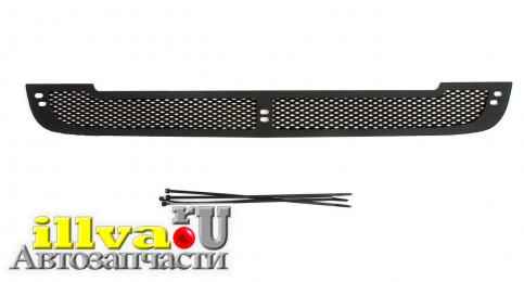 Защитная сетка решетки переднего бампера Lada Priora 2014 шагрень SRL-137402