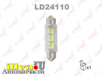 Лампа светодиодная LED C10W T11x41 24V SV8,5-8 SMDx3 7300K LD24110
