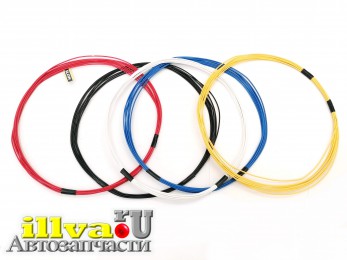 SLON Провода ПВАМ электропроводки сечение 0,5 мм длина одной скрутки 5 метров SLON спектр 5 цветов красный, черный, синий, белый, желтый SLRK-356-S