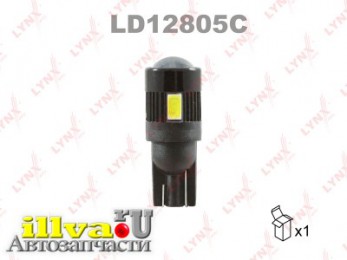 Лампа светодиодная LED W5W T10 12V W2,1x9,5d SMDx6 7200K CANbus LYNXauto LD12805C