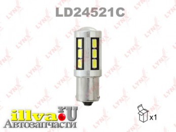 Лампа светодиодная LED P21W S25 24V BA15s SMDx18 7200K CANbus LD24521C