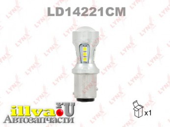 Лампа светодиодная LED P21/5W S25 12V BAY15d SMDx18 7100K CANbus LD14221CM