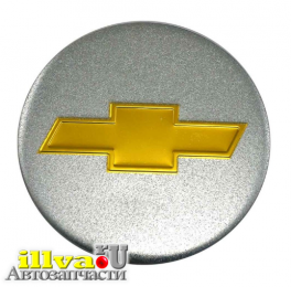 Колпачок, крышка для литого дискa Chevrolet CH D53-49 53/49/7 SILVER ORIGINAL металл+золото CH53-49SV